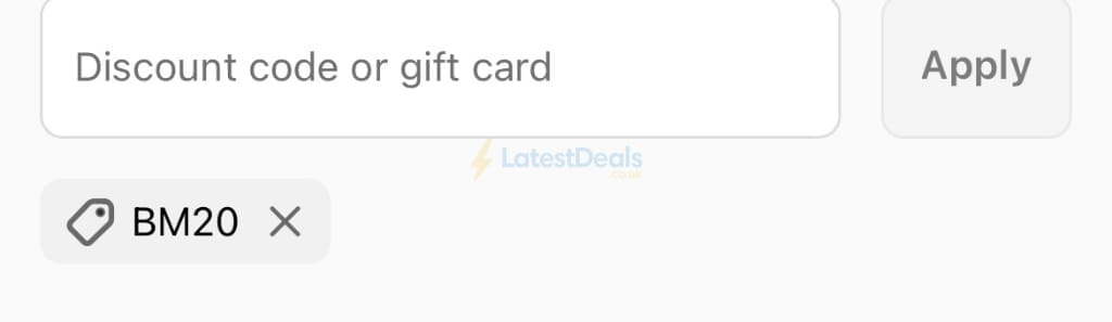 Screenshot of the Henryka discount code working