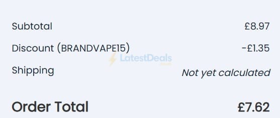 Screenshot of the Vapoholic discount code working