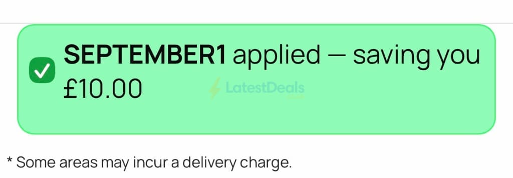 Screenshot of the Greenhouse Stores discount code working