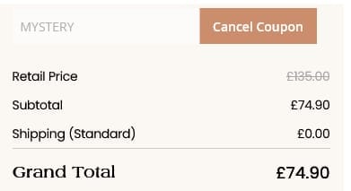 Screenshot of the Gnoce discount code working