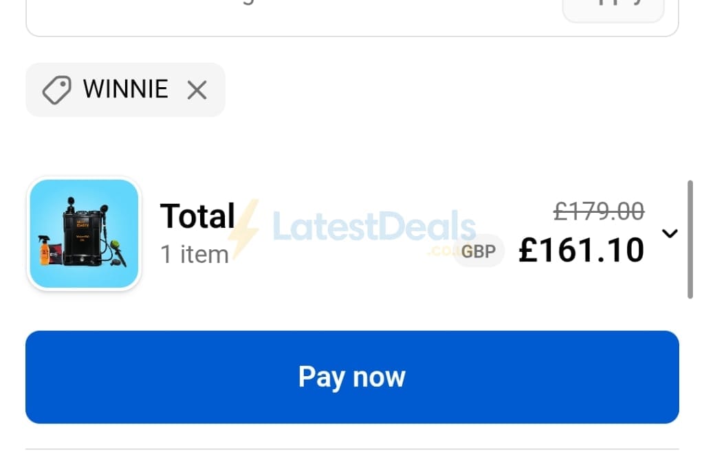 Screenshot of the Mud Daddy discount code working