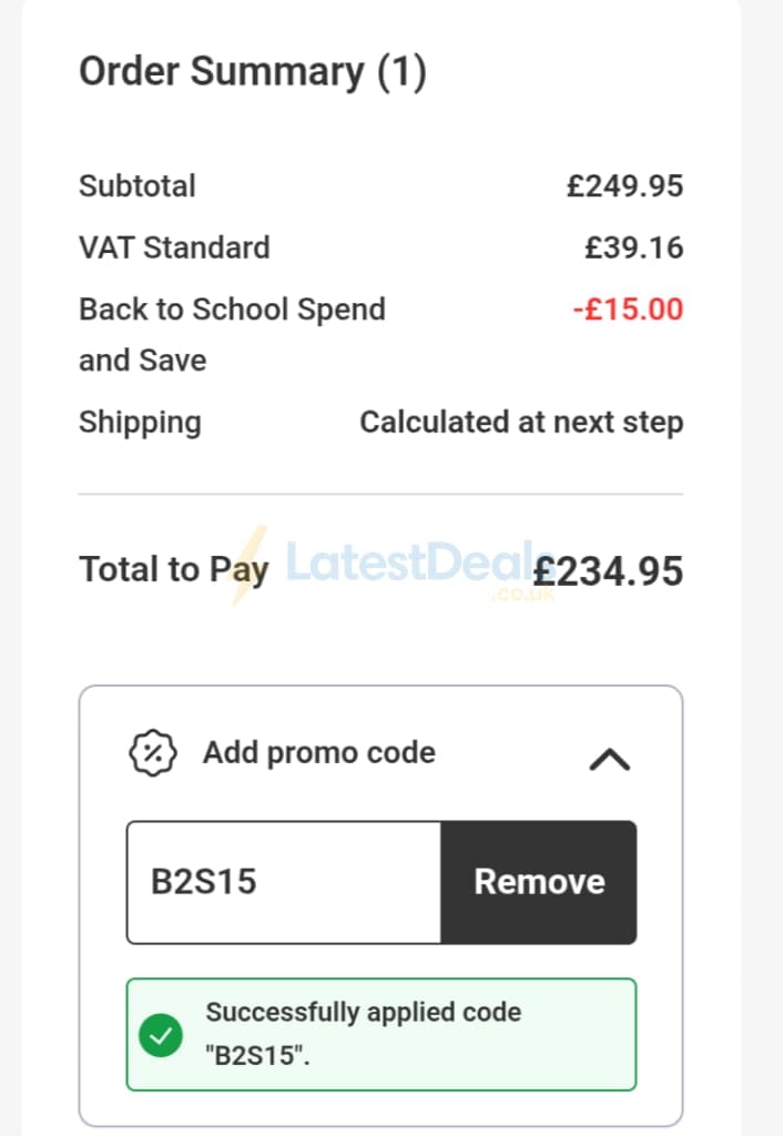 Screenshot of the Skatehut discount code working