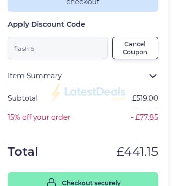 Screenshot of the Happy Beds discount code working