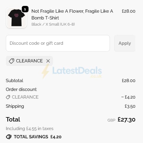 Screenshot of the The Spark Company discount code working