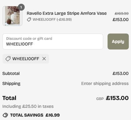 Screenshot of the LULU Loves discount code working