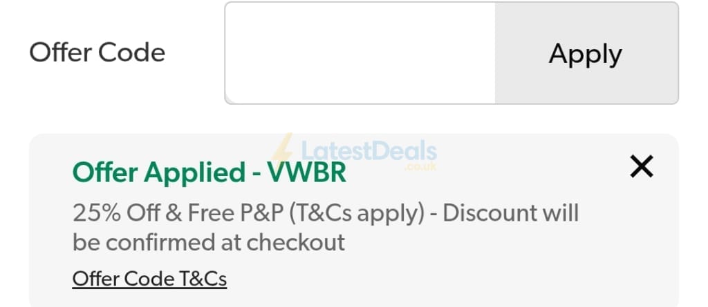 Screenshot of the Kaleidoscope discount code working