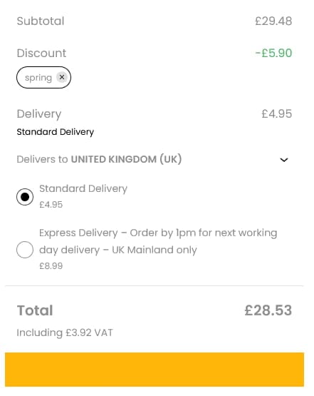 Screenshot of the TumbleTots discount code working
