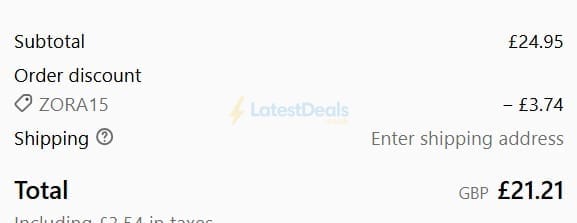 Screenshot of the British Souvenirs discount code working