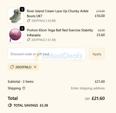 Screenshot of the Newlife the Charity discount code working