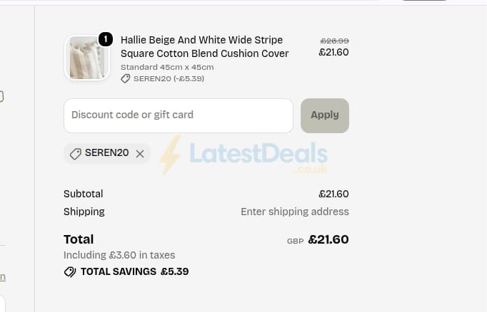 Screenshot of the LULU Loves discount code working
