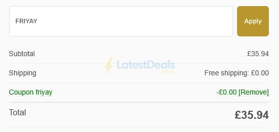 Screenshot of the Gold Standard Nutrition discount code working
