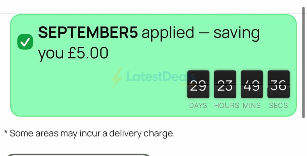 Screenshot of the Greenhouse Stores discount code working