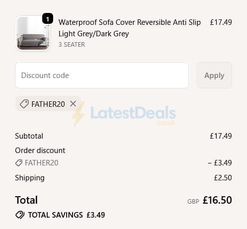 Screenshot of the Imperial Rooms discount code working