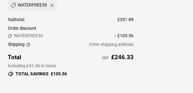 Screenshot of the Lyonsleaf discount code working