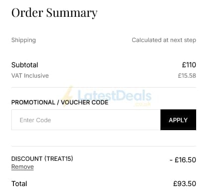 Screenshot of the Jules B discount code working