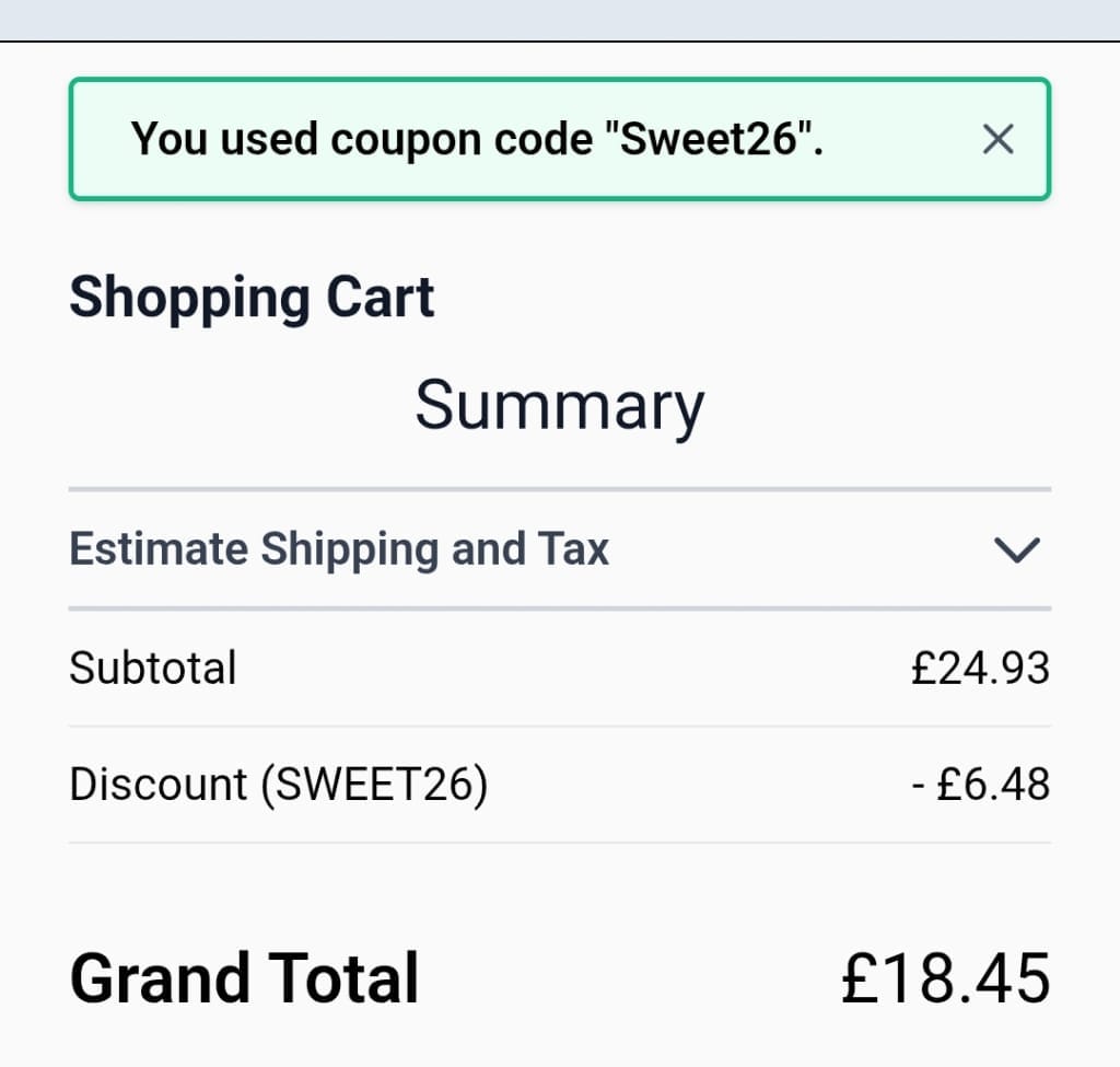 Screenshot of the Goggles4u discount code working