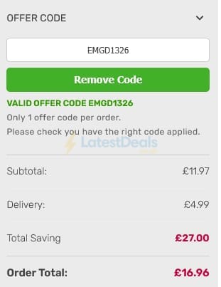 Screenshot of the Gardening Direct discount code working