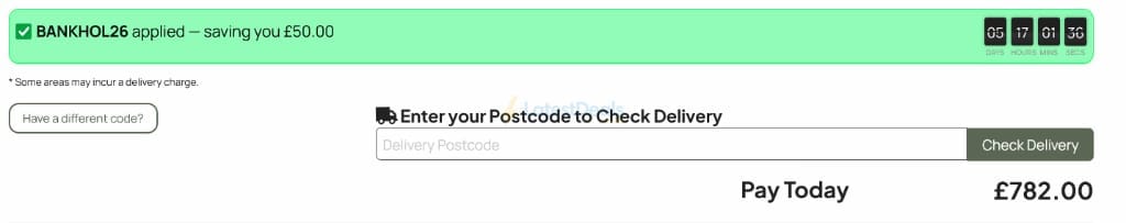 Screenshot of the Greenhouse Stores discount code working