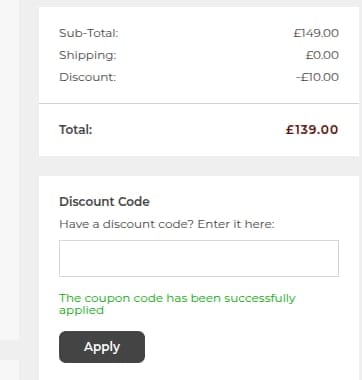 Screenshot of the Shade Station discount code working