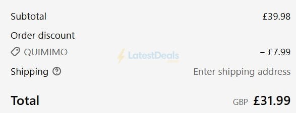 Screenshot of the Kate's Clothing discount code working