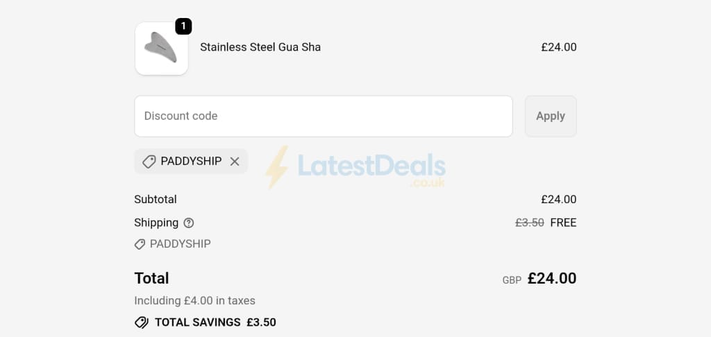 Screenshot of the Tweezerman UK discount code working
