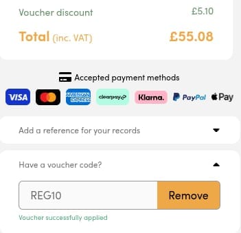 Screenshot of the IronmongeryDirect discount code working