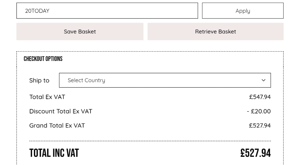 Screenshot of the PureGusto Coffee discount code working