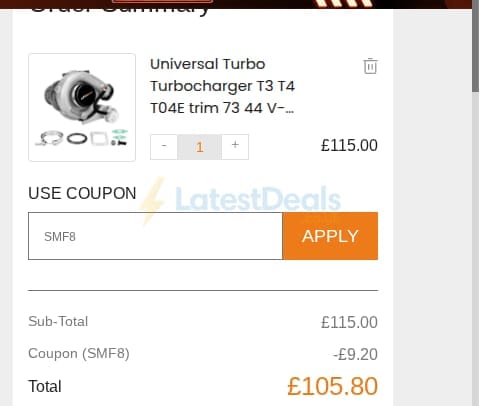 Screenshot of the Maxpeedingrods discount code working