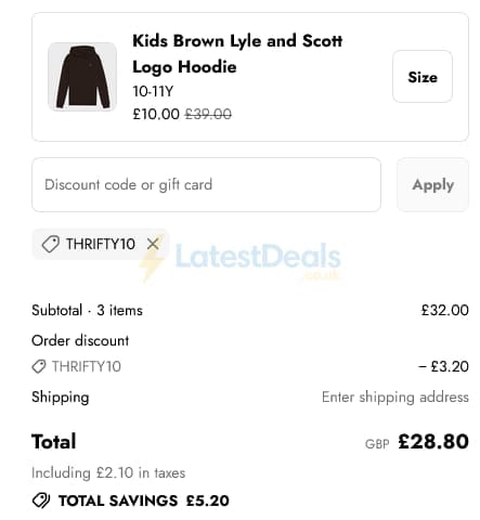 Screenshot of the You Know Who's discount code working