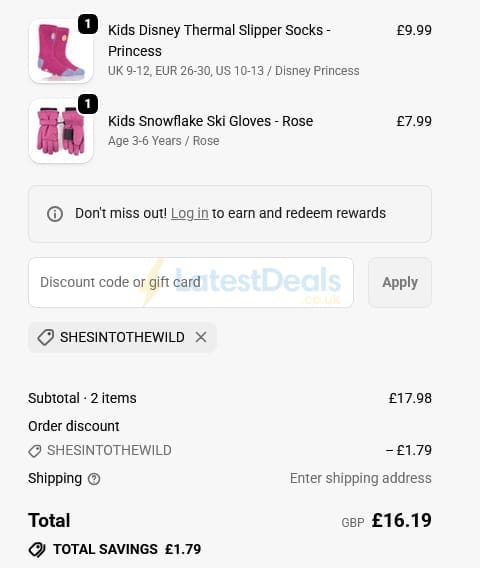 Screenshot of the Heat Holders discount code working