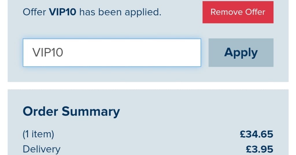 Screenshot of the Weird Fish discount code working