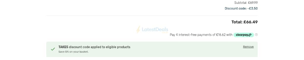 Screenshot of the Wetsuit Outlet discount code working