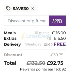 Screenshot of the Planty discount code working