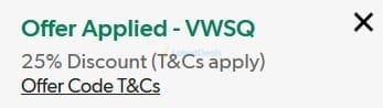 Screenshot of the Kaleidoscope discount code working