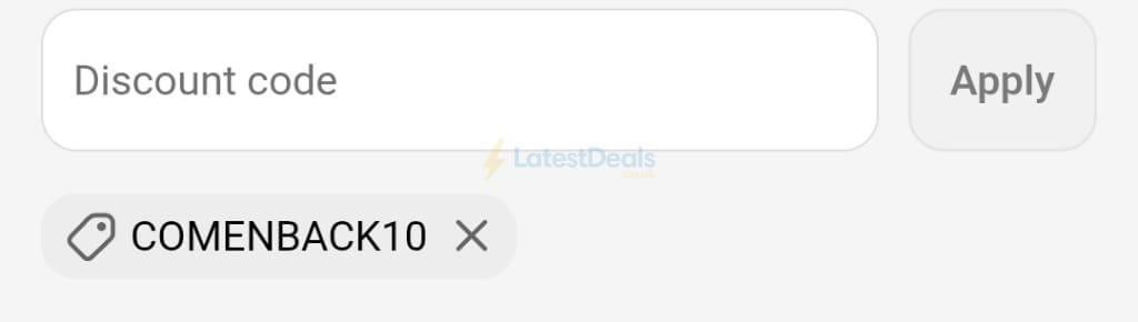Screenshot of the Bathroom Deco discount code working