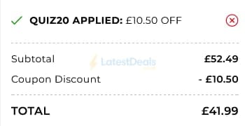 Screenshot of the TJC discount code working