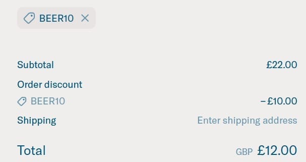 Screenshot of the Lucky Saint discount code working