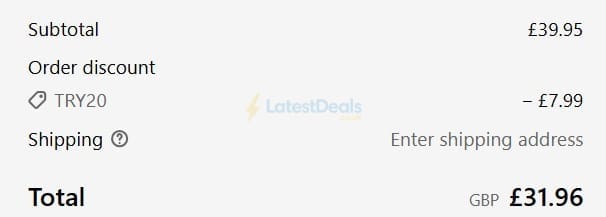 Screenshot of the U Perform discount code working