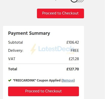 Screenshot of the UK Office Direct discount code working