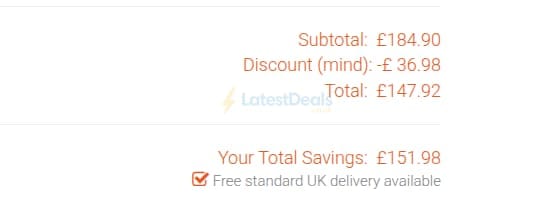 Screenshot of the Solar Centre discount code working