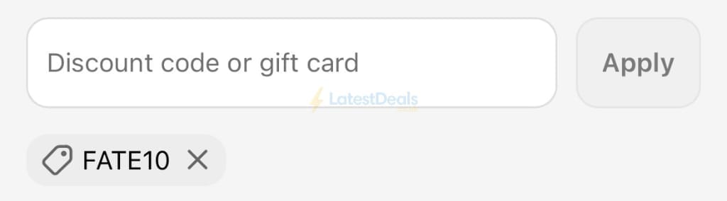 Screenshot of the Kate's Clothing discount code working