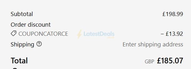 Screenshot of the Garden Sanctuary discount code working