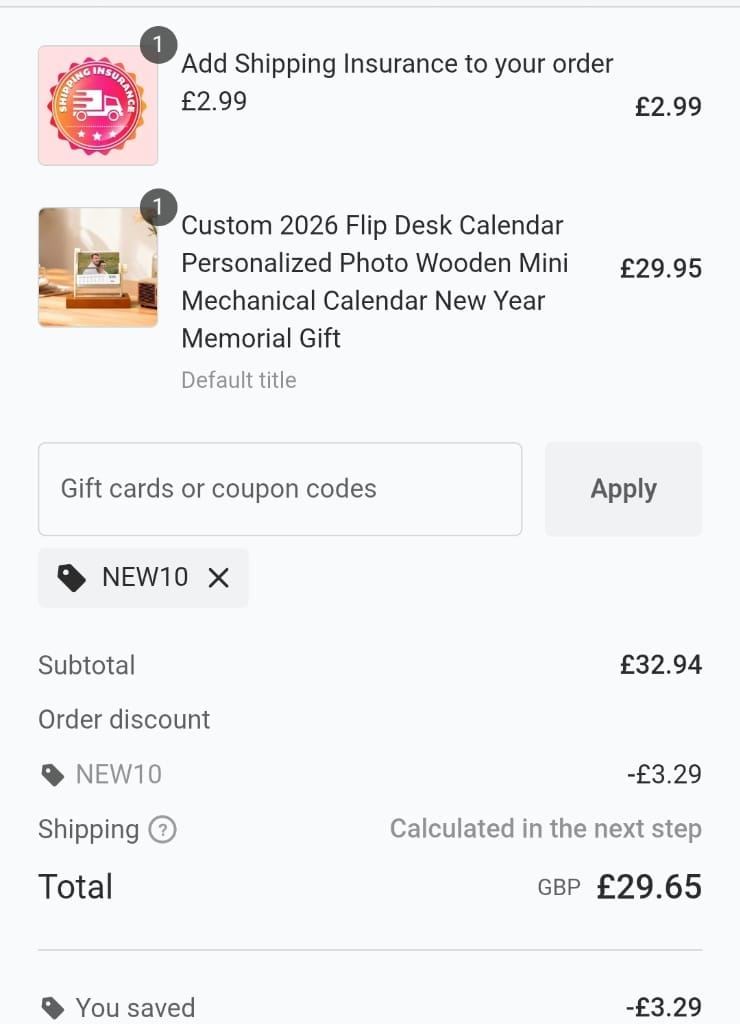 Screenshot of the Soufeel discount code working