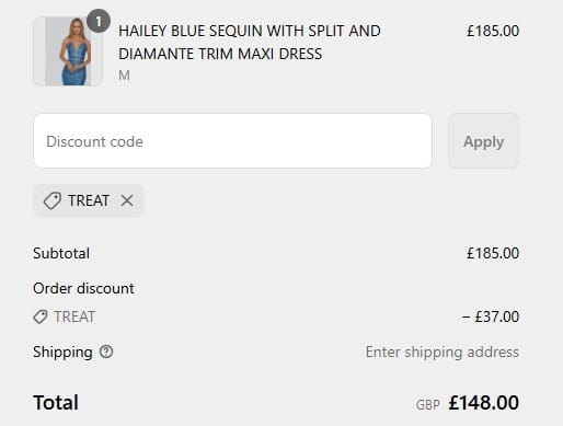 Screenshot of the Honor Gold discount code working