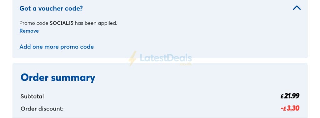 Screenshot of the cardfactory discount code working