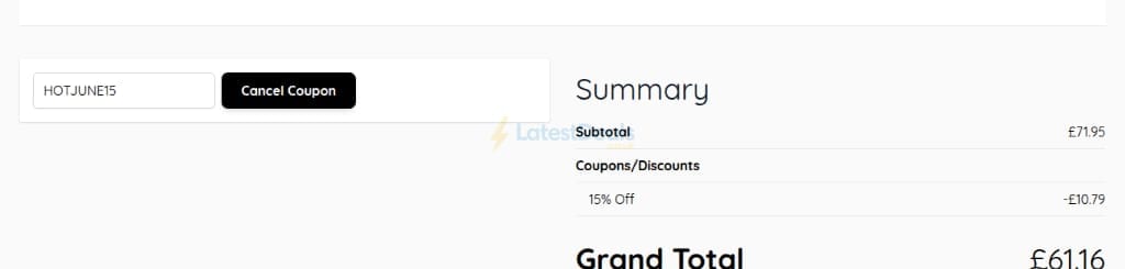 Screenshot of the Perfume Price discount code working