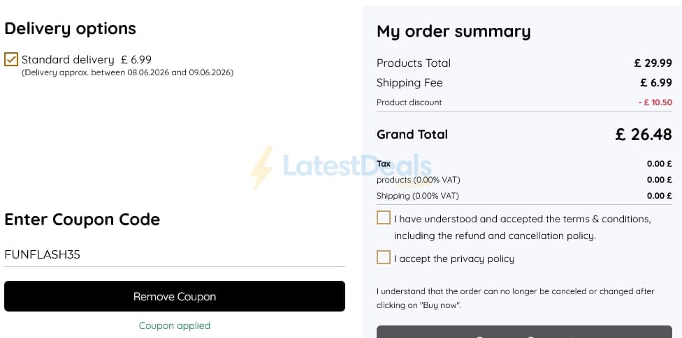 Screenshot of the myphotobook discount code working