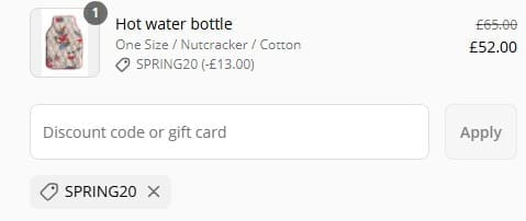 Screenshot of the Yolke discount code working
