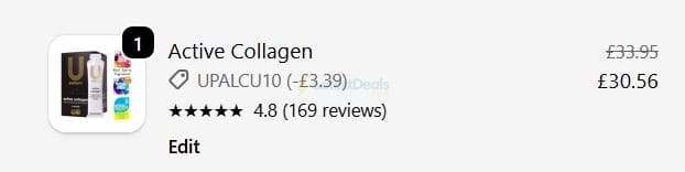 Screenshot of the U Perform discount code working