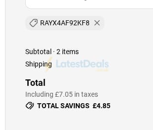 Screenshot of the Kitbox discount code working